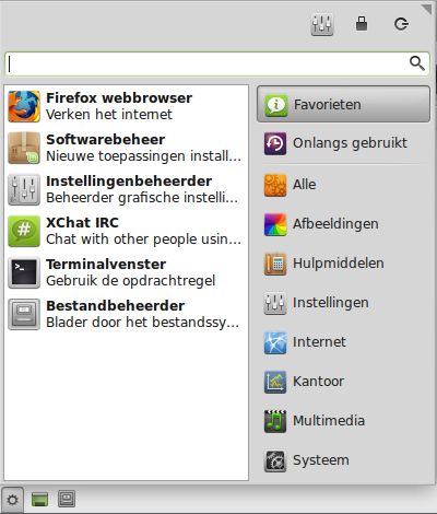 Het startmenu ziet er voor Windows gebruikers vertrouwd uit.